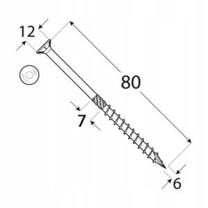 Wkręty do drewna Domax 6 x 80 mm 200 szt.