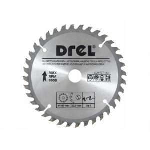 Piła tarczowa do drewna Drel CON-TCT-1603 160×20 mm
